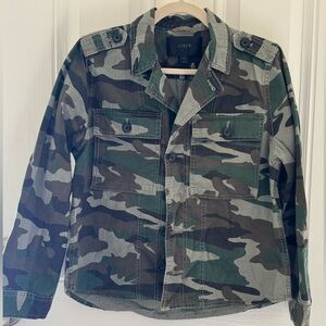 J.Crew Green Camouflage Military Shirt Jacket
